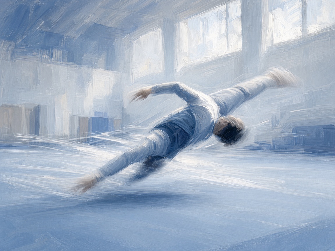 Tumbling pass illustrated down a gym mat